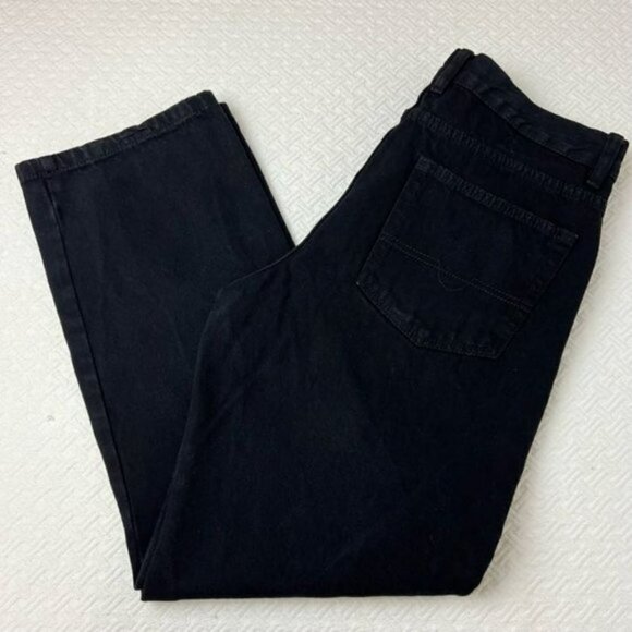 Mountain Ridge Black Straight Leg Sturdy 100% Cotton Dad Jeans Pants - Size 34 - Picture 1 of 13
